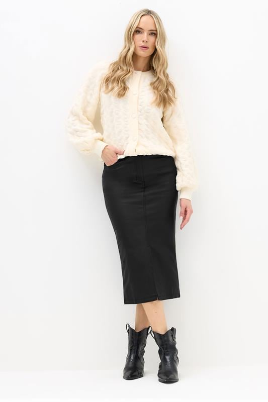 evans LTS Tall Black Coated Front Slit Skirt