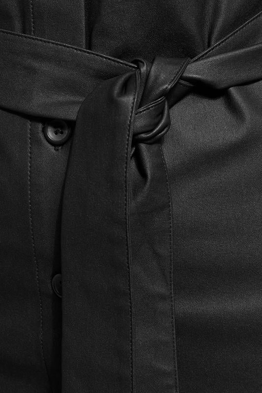 Evans LTS Tall Black Coated Shirt Midi Dress