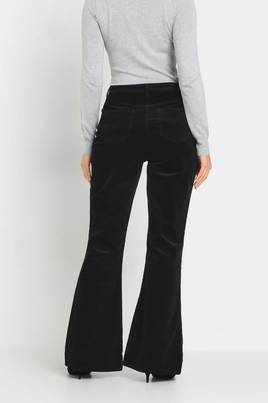 Evans LTS Tall Black Cord Detail Flare Trousers