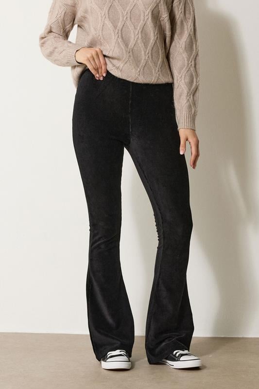 Evans LTS Tall Black Cord Flared Leggings