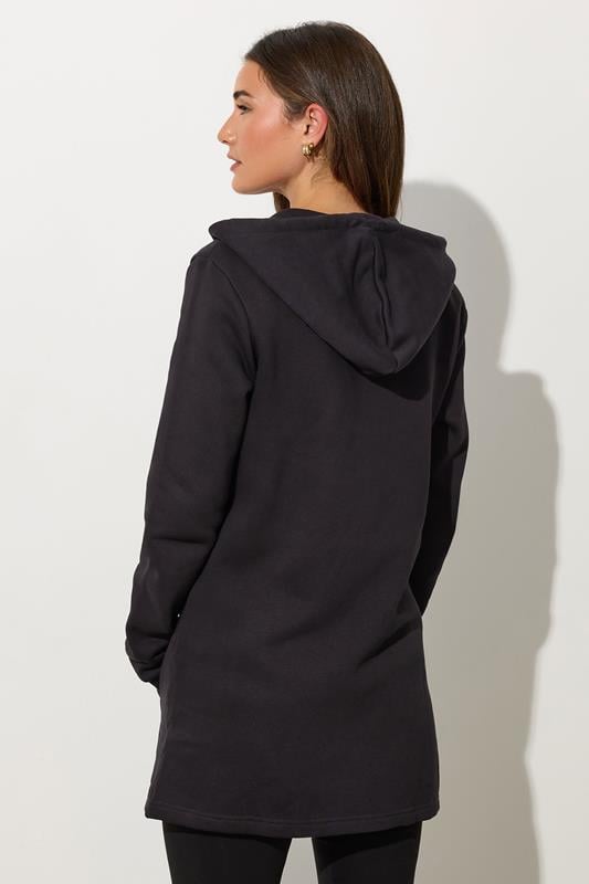 Evans LTS Tall Black Cotton Longline Hoodie
