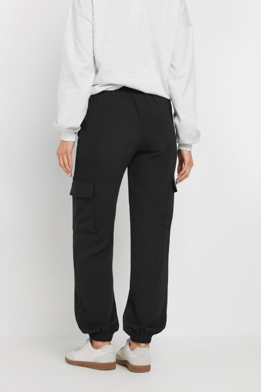 Evans LTS Tall Black Crepe Cuffed Cargo Trousers