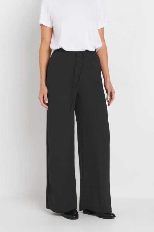 Evans LTS Tall Black Crepe Wide Leg Trousers