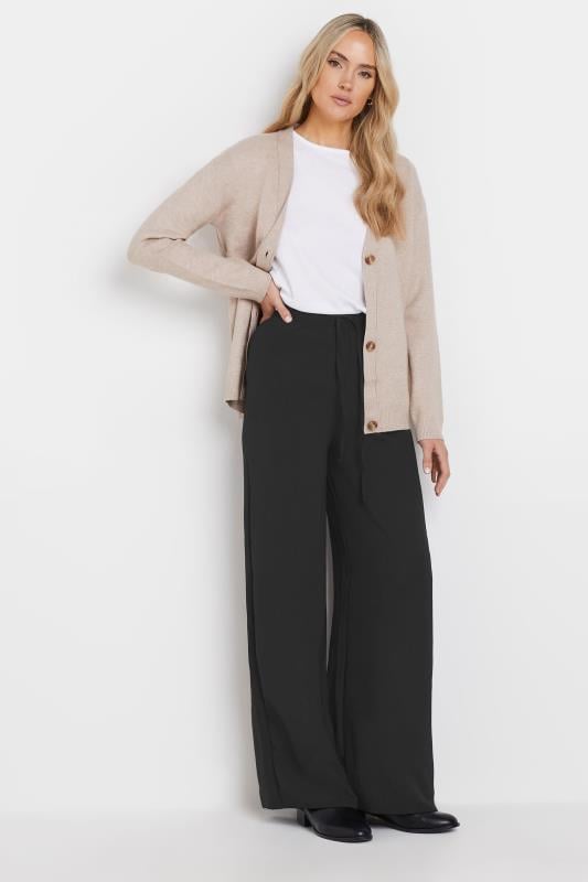 Evans LTS Tall Black Crepe Wide Leg Trousers