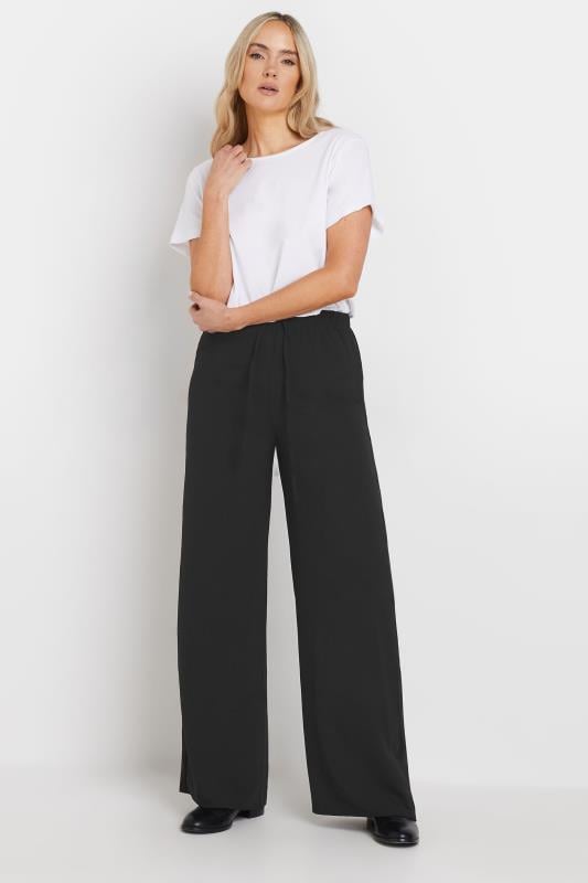 evans LTS Tall Black Crepe Wide Leg Trousers