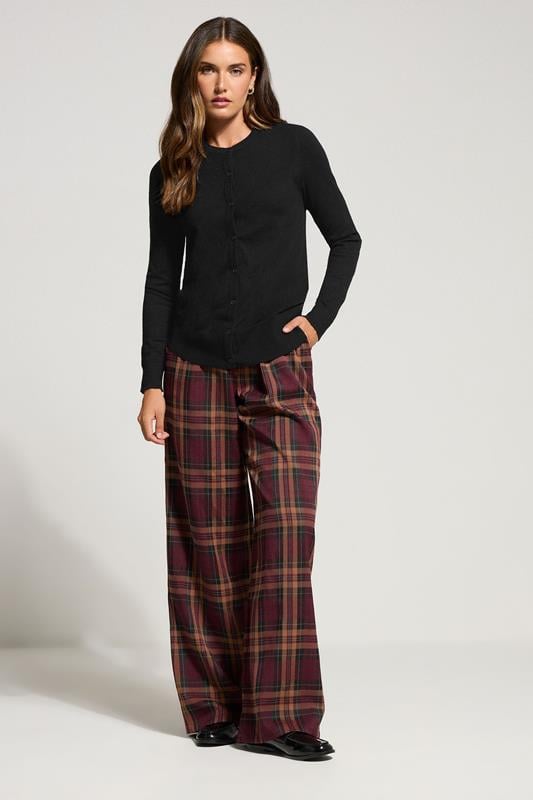 Evans LTS Tall Black Crew Neck Button Cardigan