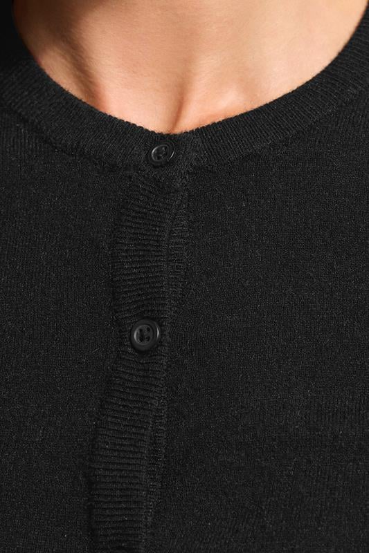 Evans LTS Tall Black Crew Neck Button Cardigan