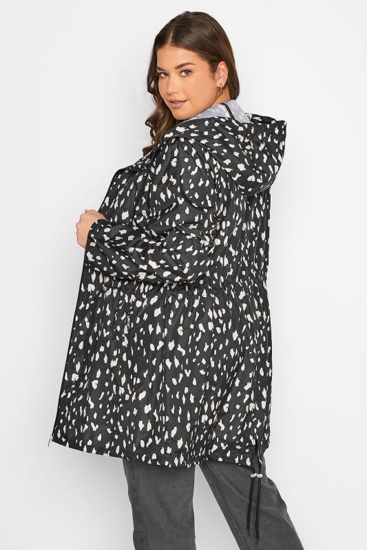 Evans LTS Tall Black Dalmatian Print Pocket Parka