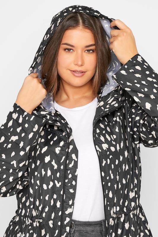 Evans LTS Tall Black Dalmatian Print Pocket Parka