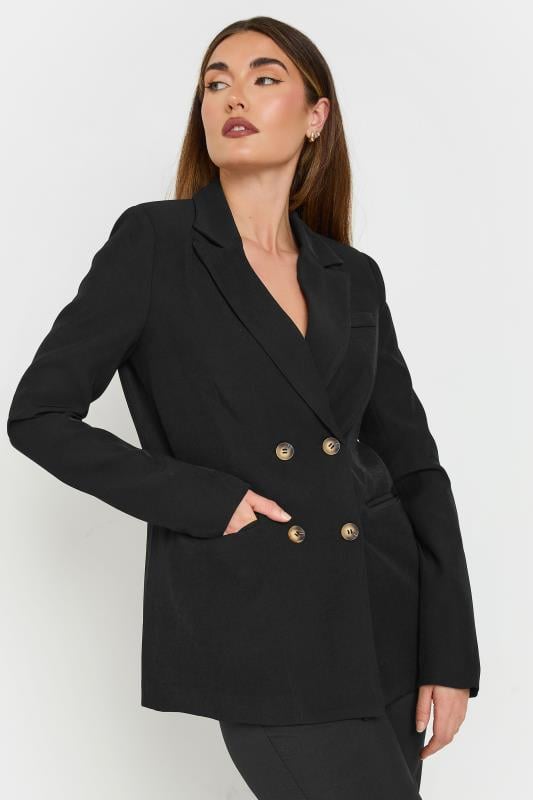 Evans LTS Tall Black Double Breasted Blazer Jacket