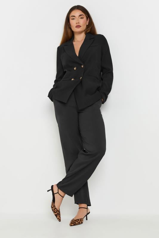Evans LTS Tall Black Double Breasted Blazer Jacket
