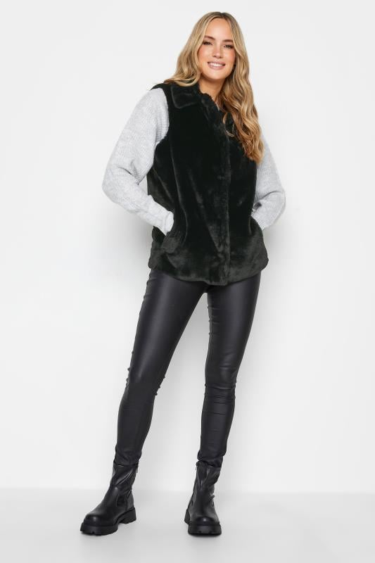 Evans LTS Tall Black Faux Fur Gilet