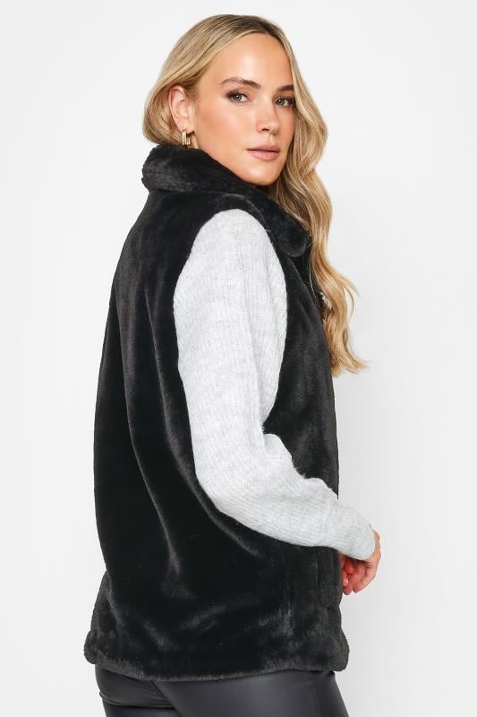 Evans LTS Tall Black Faux Fur Gilet
