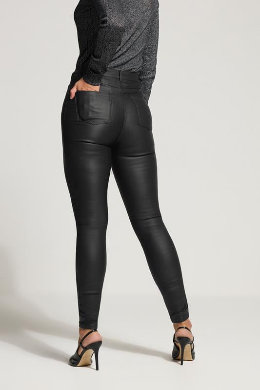 Evans LTS Tall Black Faux Leather Skinny Jeans