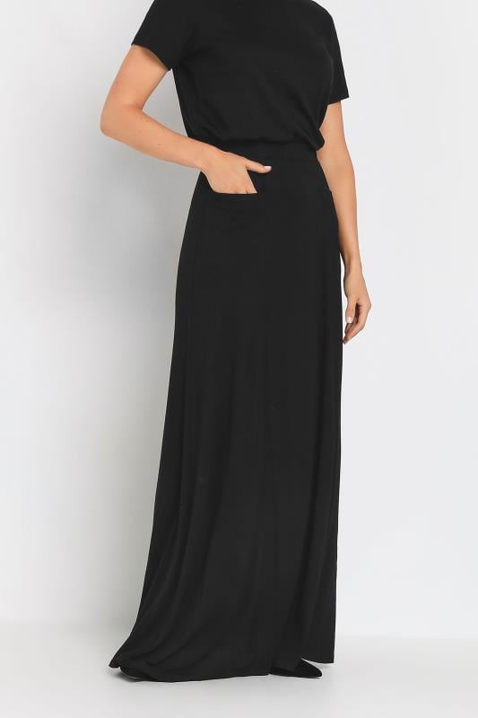 evans LTS Tall Black Fit & Flare Stretch Maxi Skirt