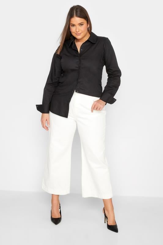 Evans LTS Tall Black Fitted Cotton Shirt