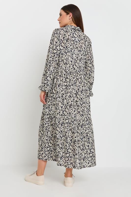 Evans LTS Tall Black Floral Collared Midaxi Dress