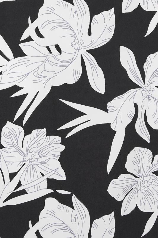 Evans LTS Tall Black Floral Midi Skirt