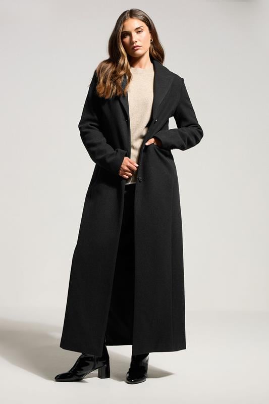 evans LTS Tall Black Formal Maxi Coat