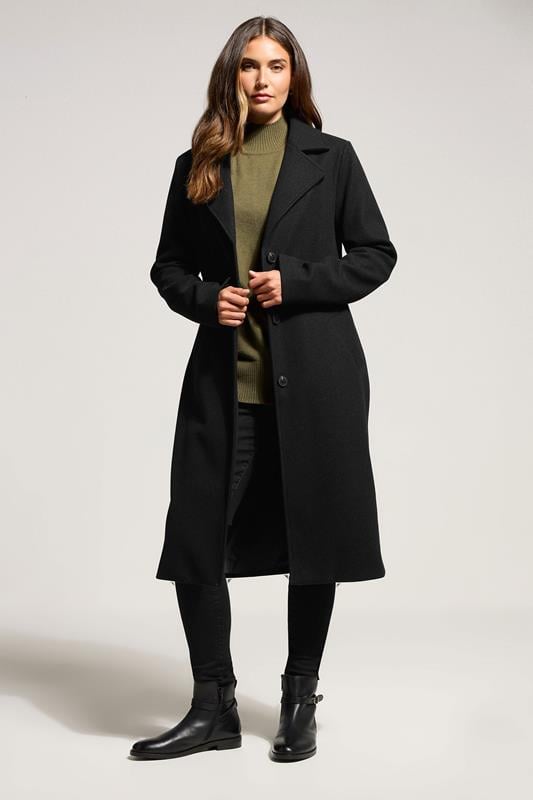 Evans LTS Tall Black Formal Midi City Coat