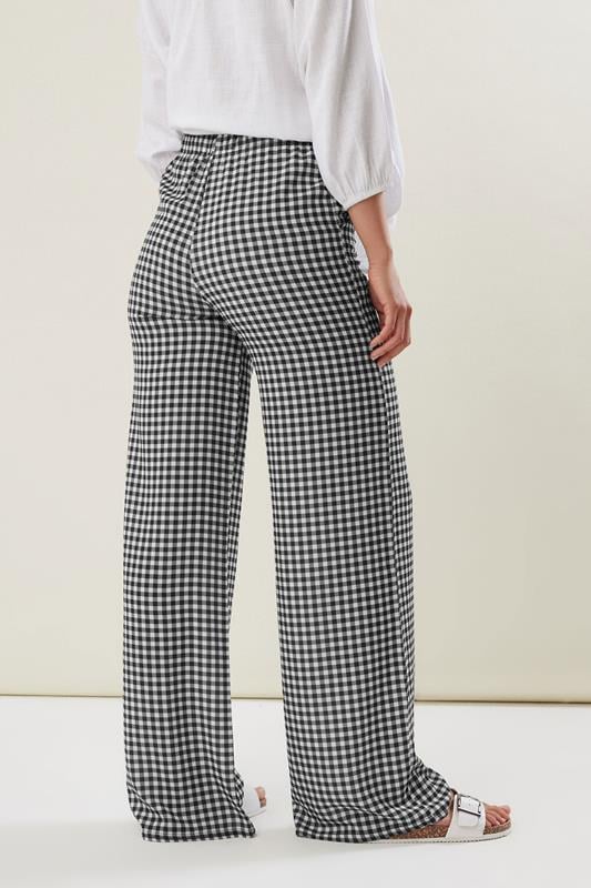 Evans LTS Tall Black Gingham Wide Leg Trousers