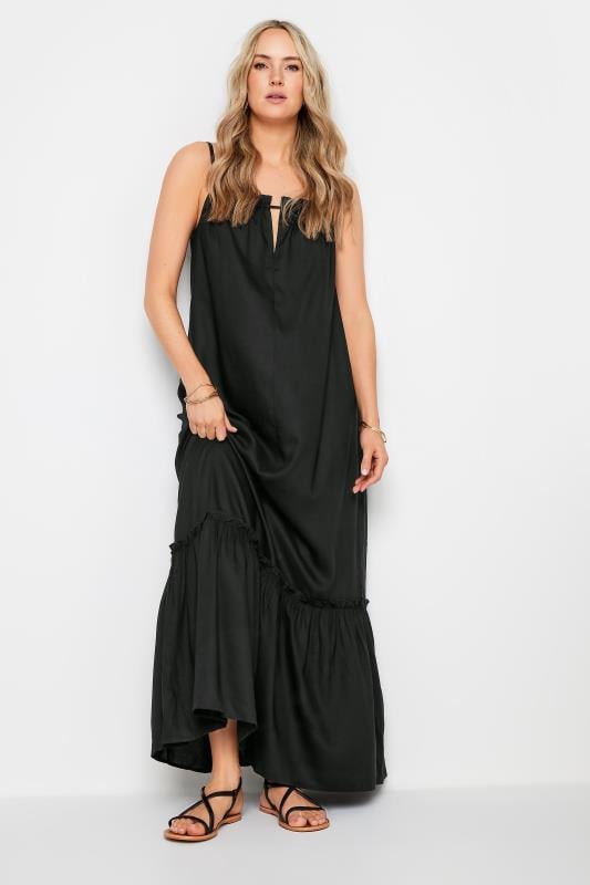 Evans LTS Tall Black Halter Neck Maxi Dress