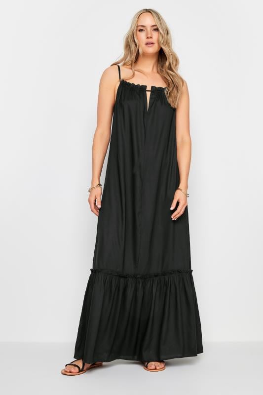 Evans LTS Tall Black Halter Neck Maxi Dress