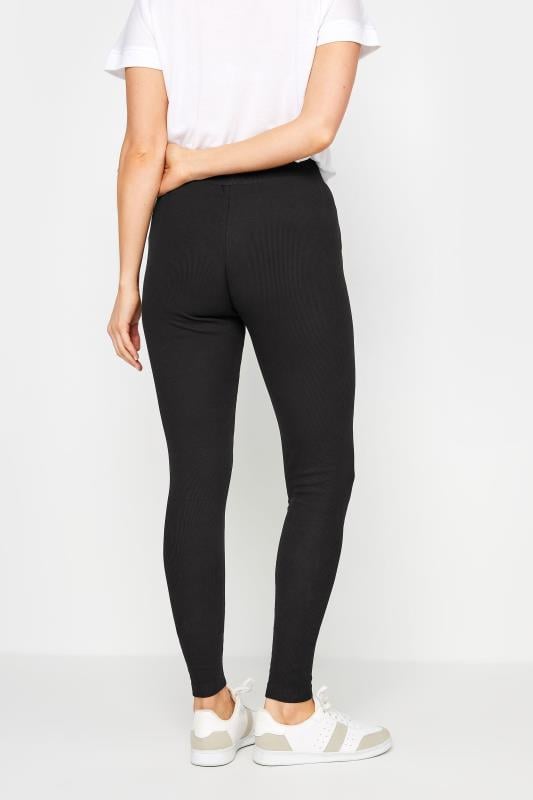 Evans LTS Tall Black High Waisted Ribbed Leggings