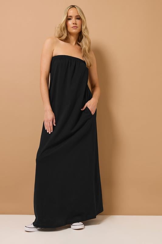 Evans LTS Tall Black Jersey Bandeau Maxi Dress