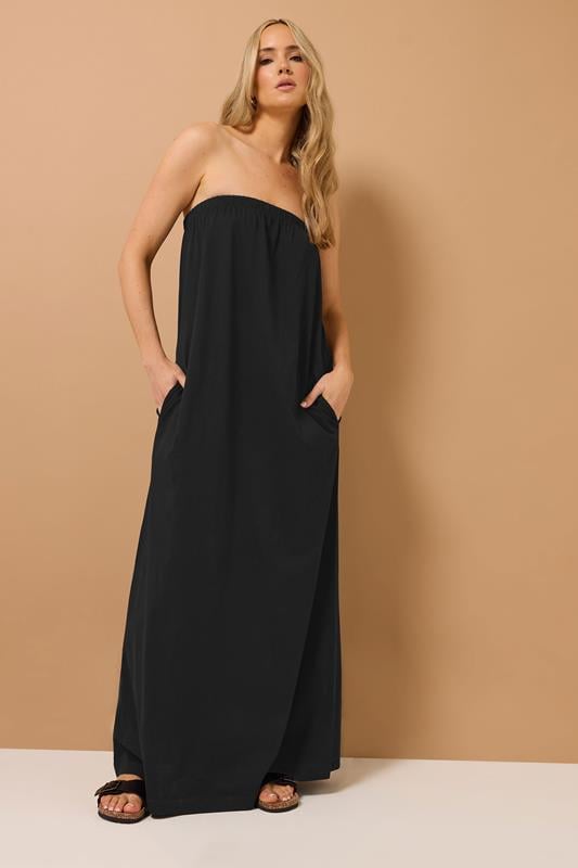 Evans LTS Tall Black Jersey Bandeau Maxi Dress