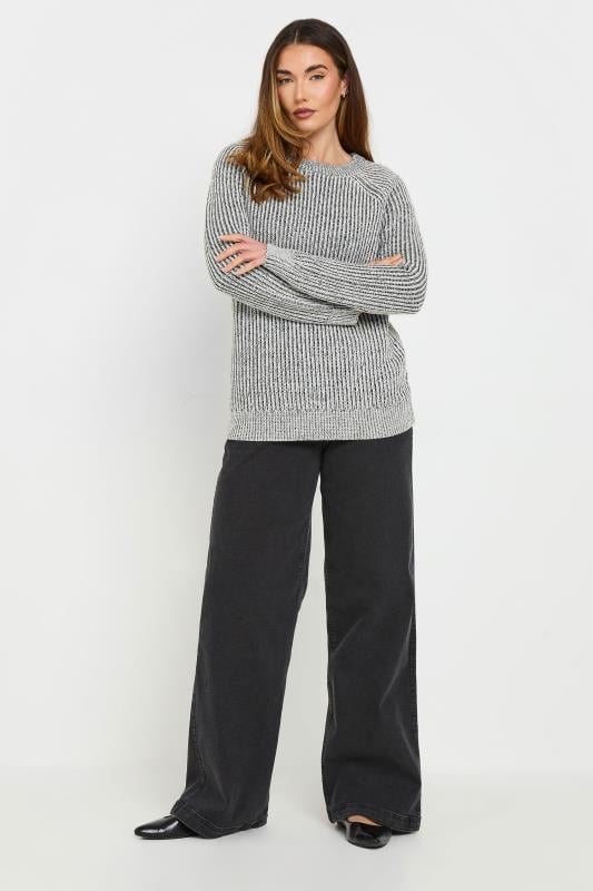 Evans LTS Tall Black Knitted Contrast Jumper