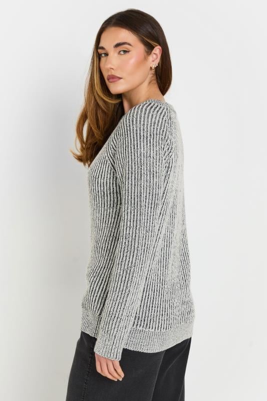Evans LTS Tall Black Knitted Contrast Jumper