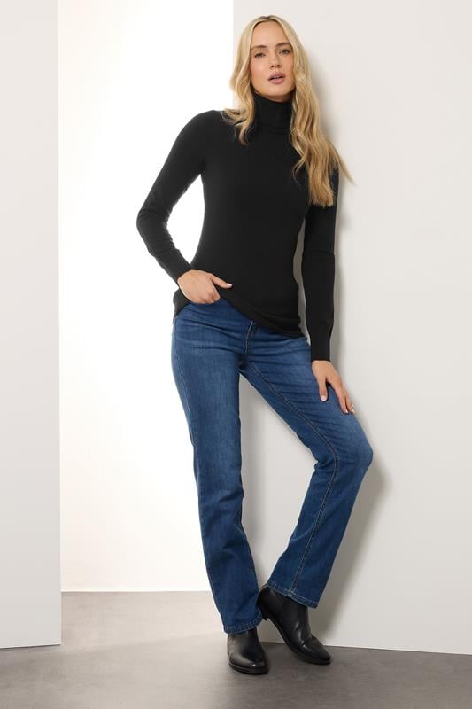 Evans LTS Tall Black Knitted Roll Neck Jumper