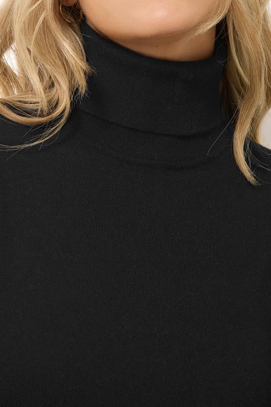 Evans LTS Tall Black Knitted Roll Neck Jumper