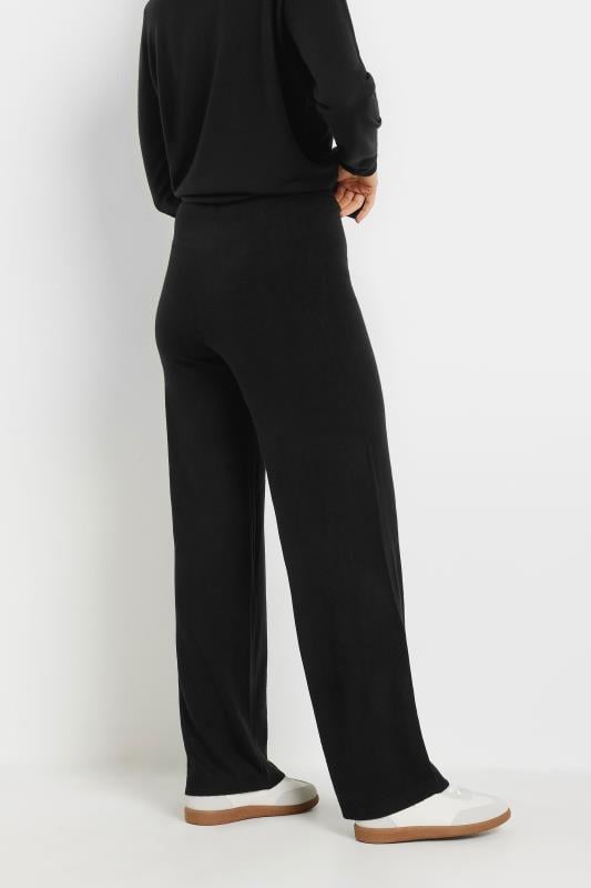 Evans LTS Tall Black Knitted Wide Leg Trousers