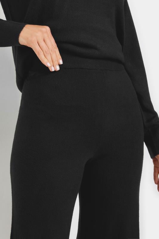 Evans LTS Tall Black Knitted Wide Leg Trousers