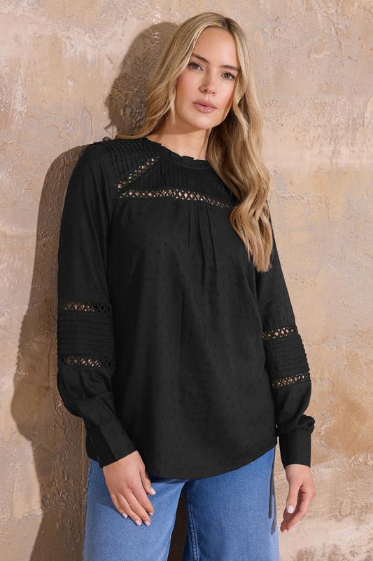 evans LTS Tall Black Ladder Trim Shirt