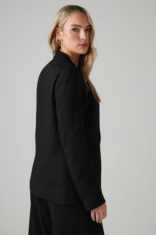 Evans LTS Tall Black Linen Tailored Blazer