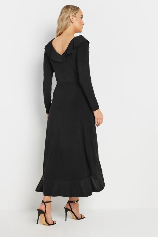 Evans LTS Tall Black Long Sleeve Frill Midi Dress