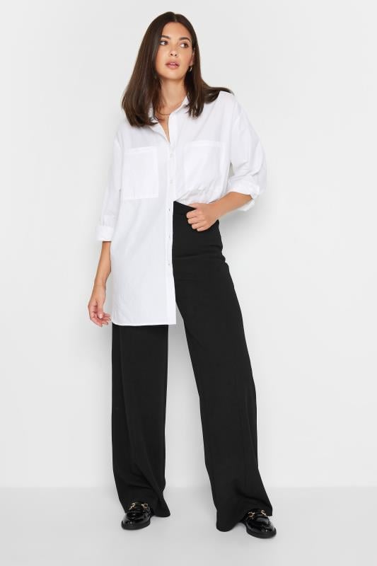 Evans LTS Tall Black Pin Tuck Wide Leg Trousers (Q)
