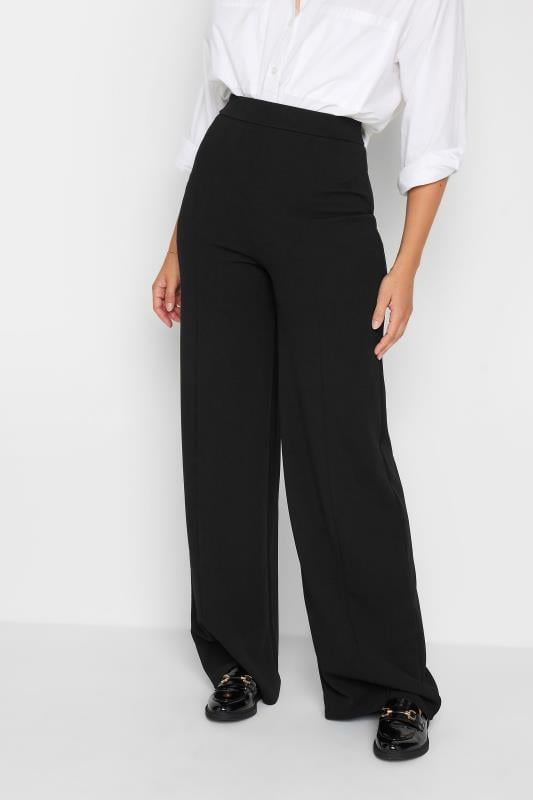 evans LTS Tall Black Pin Tuck Wide Leg Trousers (Q)
