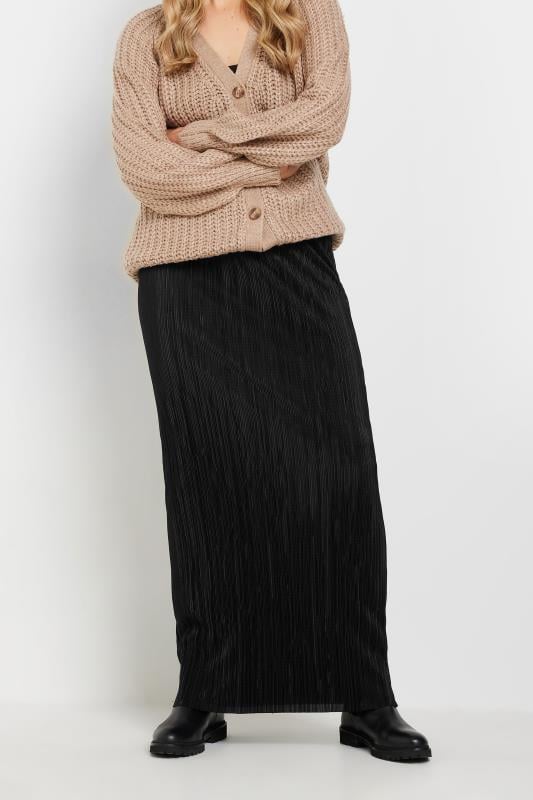 Evans LTS Tall Black Plisse Maxi Skirt