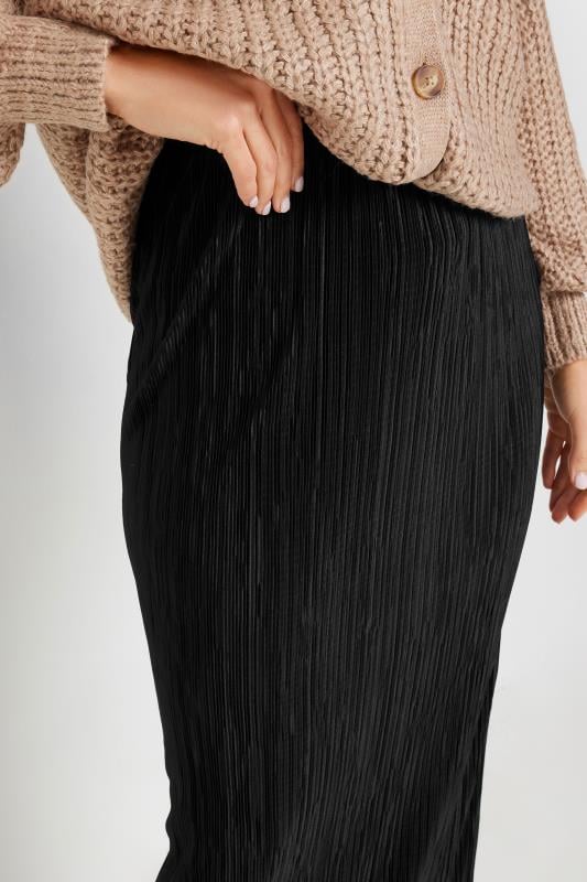 Evans LTS Tall Black Plisse Maxi Skirt