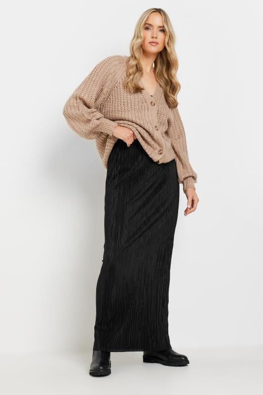 evans LTS Tall Black Plisse Maxi Skirt