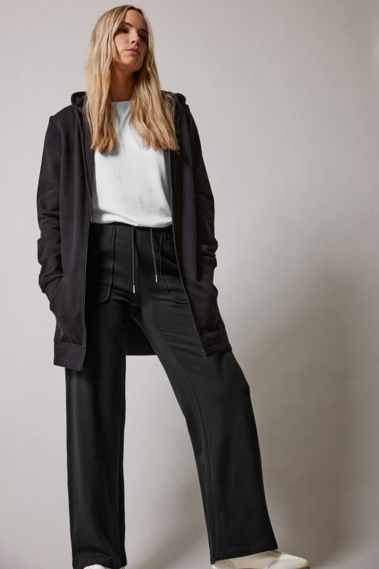 evans LTS Tall Black Pocket Patch Wide Leg Joggers