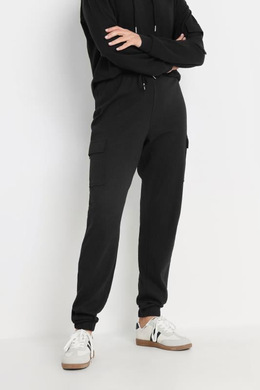 Evans LTS Tall Black Ribbed Cargo Joggers