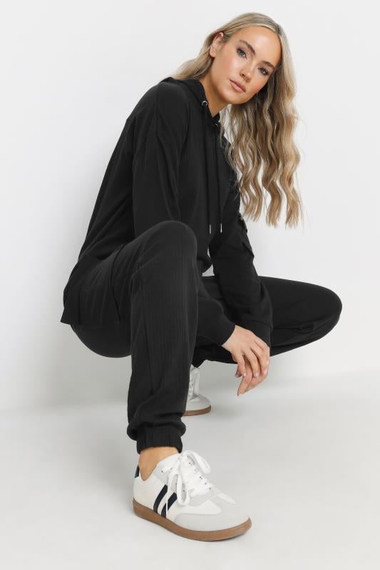 Evans LTS Tall Black Ribbed Cargo Joggers