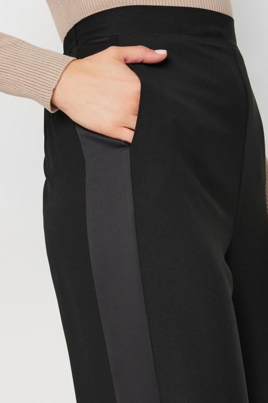 Evans LTS Tall Black Satin Side Stripe Trousers