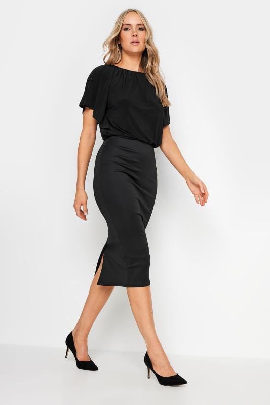 Evans LTS Tall Black Scuba Midi Dress