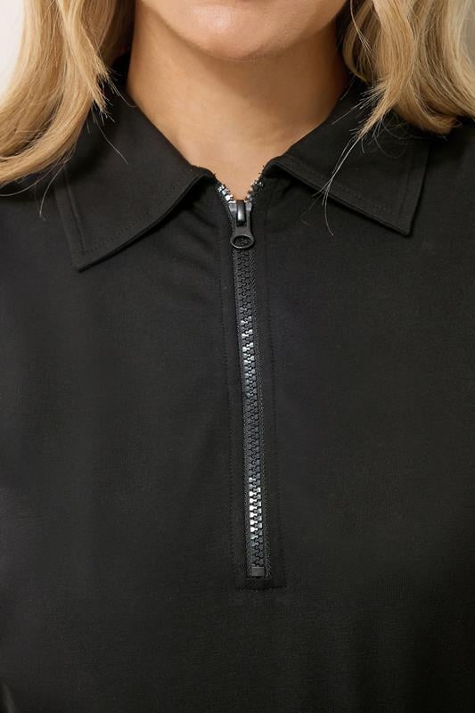 Evans LTS Tall Black Side Stripe Quarter Zip Top